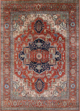 Machine Washable Industrial Modern Fire Brick Red Rug, wshurb2632