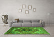 Machine Washable Persian Green Traditional Area Rugs in a Living Room,, wshurb2632grn