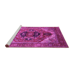 Sideview of Machine Washable Persian Pink Traditional Rug, wshurb2632pnk