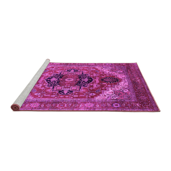 Sideview of Machine Washable Persian Pink Traditional Rug, wshurb2632pnk