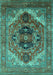 Machine Washable Persian Turquoise Traditional Area Rugs, wshurb2632turq
