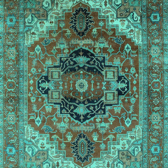 Machine Washable Persian Turquoise Traditional Area Rugs, wshurb2632turq