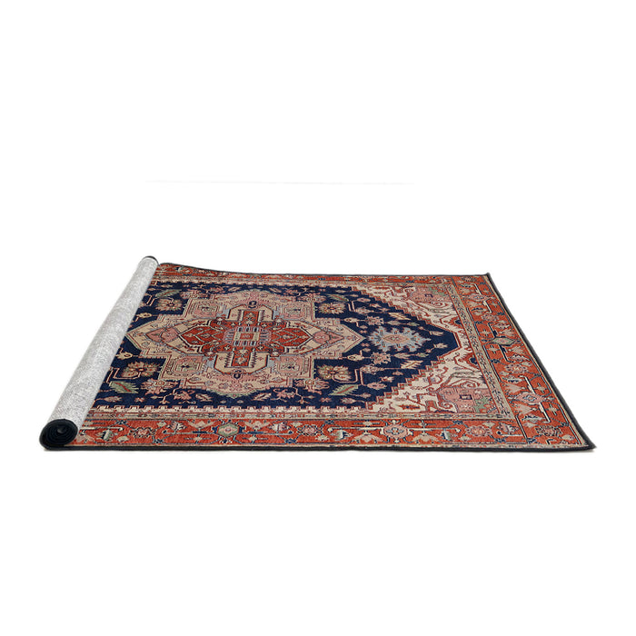 Sideview of Machine Washable Industrial Modern Camel Brown Rug, wshurb2633