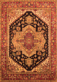 Geometric Orange Traditional Rug, urb2633org