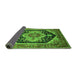 Sideview of Geometric Green Traditional Rug, urb2633grn