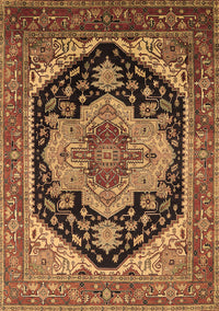 Geometric Brown Traditional Rug, urb2633brn