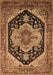 Geometric Brown Traditional Rug, urb2633brn