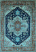 Geometric Light Blue Traditional Rug, urb2633lblu