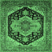 Square Geometric Emerald Green Traditional Rug, urb2633emgrn