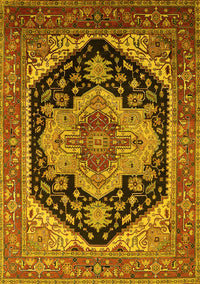 Geometric Yellow Traditional Rug, urb2633yw