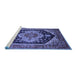 Sideview of Machine Washable Geometric Blue Traditional Rug, wshurb2633blu