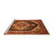 Sideview of Machine Washable Geometric Orange Traditional Area Rugs, wshurb2633org