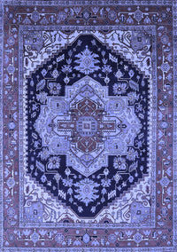 Geometric Blue Traditional Rug, urb2633blu