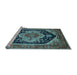 Sideview of Machine Washable Geometric Light Blue Traditional Rug, wshurb2633lblu