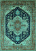 Geometric Turquoise Traditional Rug, urb2633turq