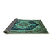 Sideview of Geometric Turquoise Traditional Rug, urb2633turq