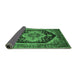 Sideview of Geometric Emerald Green Traditional Rug, urb2633emgrn