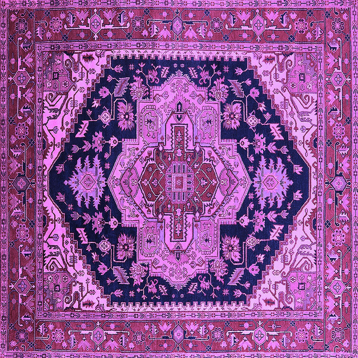 Square Machine Washable Geometric Purple Traditional Area Rugs, wshurb2633pur