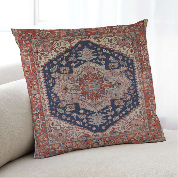 Lifestyle Image of Mid-Century Modern Urban Square Camel Brown Throw Pillow, 18 inch by 18 inch, pwurb2633