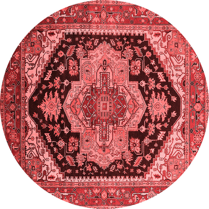 Machine Washable Geometric Red Traditional Rug, wshurb2633red