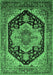 Machine Washable Geometric Emerald Green Traditional Area Rugs, wshurb2633emgrn