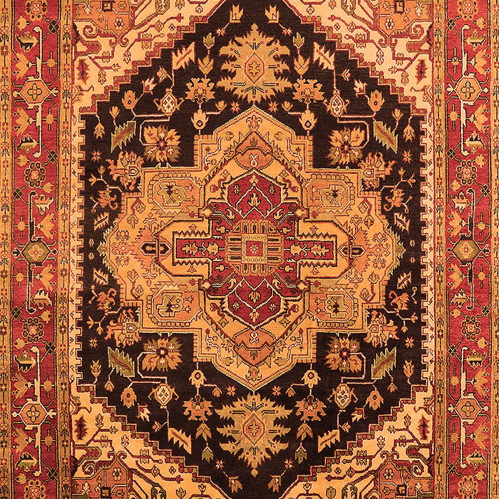 Machine Washable Geometric Orange Traditional Area Rugs, wshurb2633org