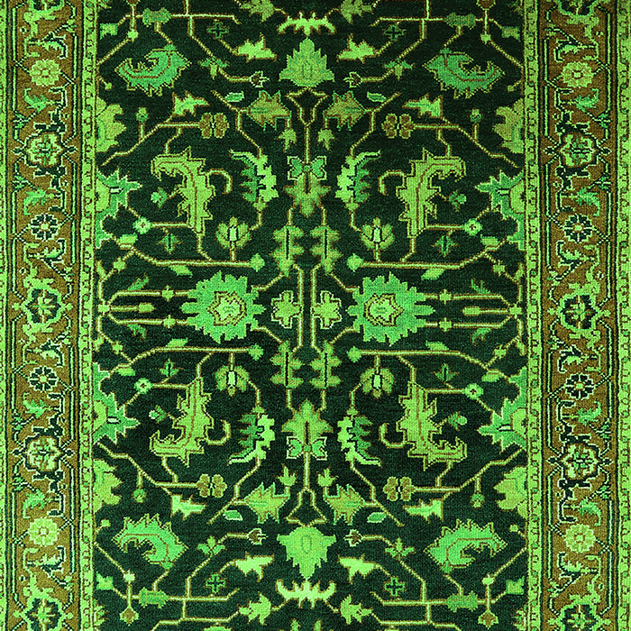 Machine Washable Oriental Green Industrial Area Rugs, wshurb2634grn