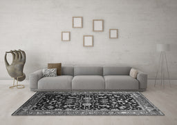 Machine Washable Oriental Gray Industrial Rug in a Living Room,, wshurb2634gry