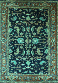 Oriental Turquoise Industrial Rug, urb2634turq