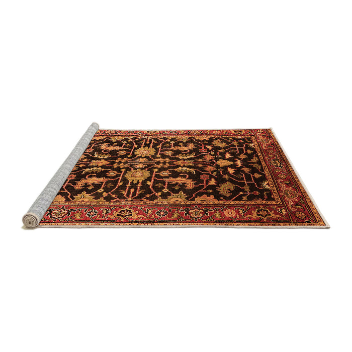 Sideview of Machine Washable Oriental Orange Industrial Area Rugs, wshurb2634org