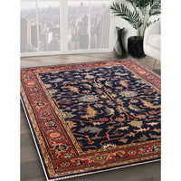 Mid-Century Modern Dark Almond Brown Oriental Rug, urb2634