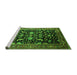 Sideview of Machine Washable Oriental Green Industrial Area Rugs, wshurb2634grn