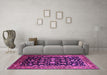 Machine Washable Oriental Pink Industrial Rug in a Living Room, wshurb2634pnk