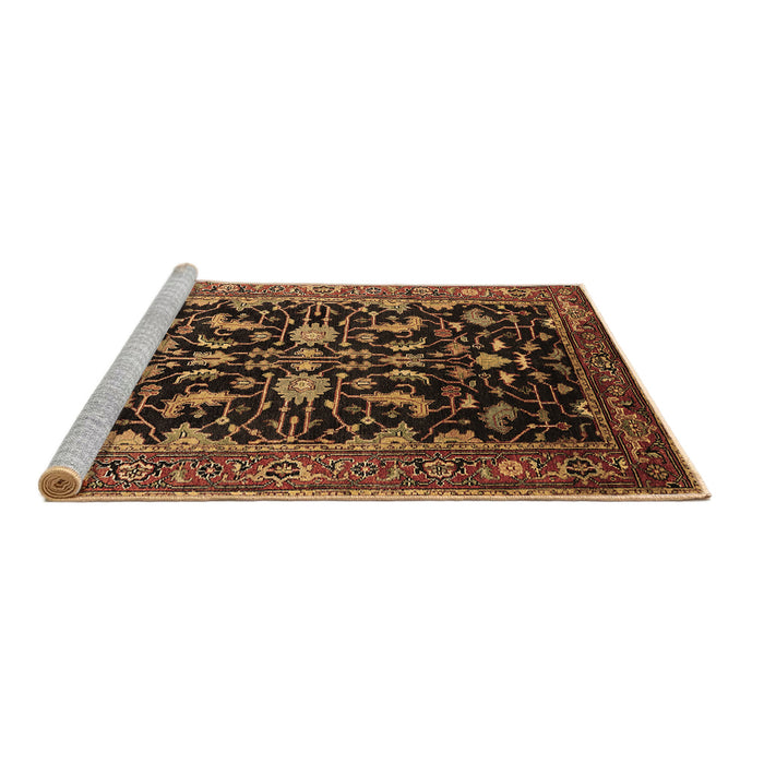 Sideview of Machine Washable Oriental Brown Industrial Rug, wshurb2634brn