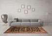 Machine Washable Oriental Brown Industrial Rug in a Living Room,, wshurb2634brn