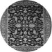 Round Oriental Gray Industrial Rug, urb2634gry