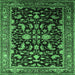 Square Oriental Emerald Green Industrial Rug, urb2634emgrn