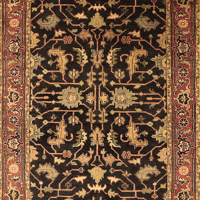 Machine Washable Oriental Brown Industrial Rug, wshurb2634brn