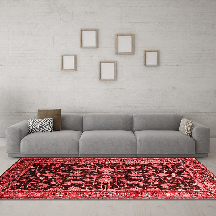 Industrial Red Washable Rugs