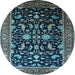 Round Oriental Light Blue Industrial Rug, urb2634lblu