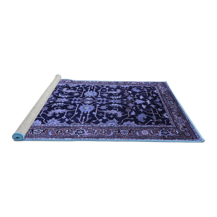 Sideview of Machine Washable Oriental Blue Industrial Rug, wshurb2634blu