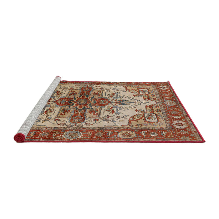 Sideview of Machine Washable Industrial Modern Tomato Red Rug, wshurb2635