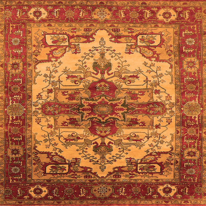 Square Persian Orange Traditional Rug, urb2635org