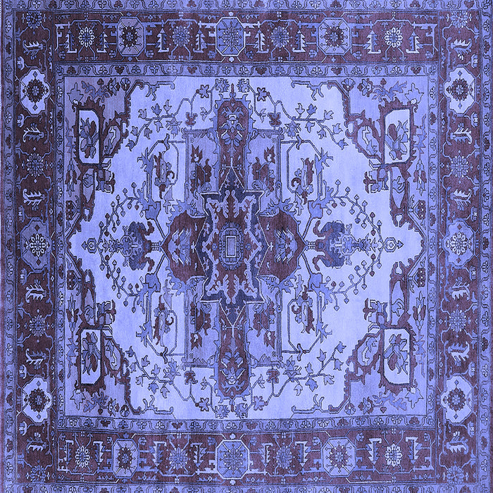 Square Persian Blue Traditional Rug, urb2635blu