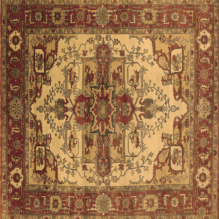 Square Machine Washable Persian Brown Traditional Rug, wshurb2635brn