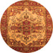 Round Persian Orange Traditional Rug, urb2635org