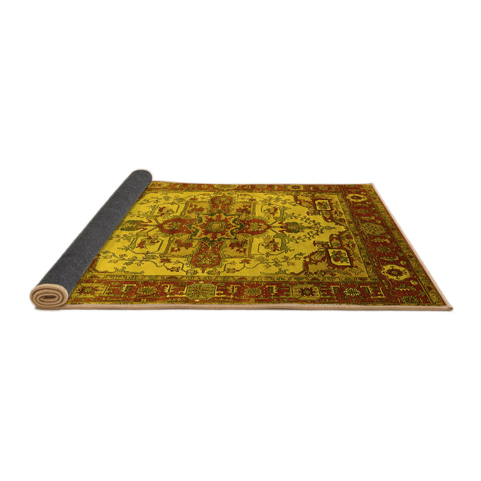Sideview of Persian Yellow Traditional Rug, urb2635yw