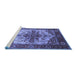 Sideview of Machine Washable Persian Blue Traditional Rug, wshurb2635blu