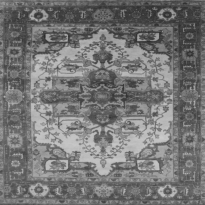 Square Machine Washable Persian Gray Traditional Rug, wshurb2635gry