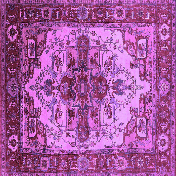 Square Machine Washable Persian Purple Traditional Area Rugs, wshurb2635pur
